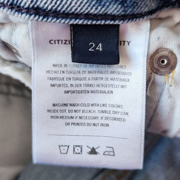 Citizens Of Humanity Florence Button Fly High Rise Crop Raw Hem Denim Jeans 24 - Picture 10 of 13